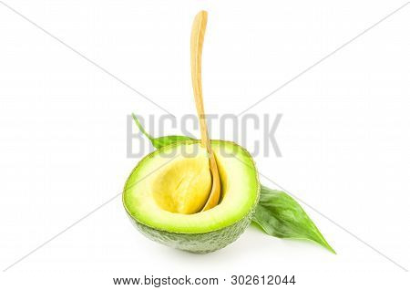 Ripe Avocado Isolated Over A White Background