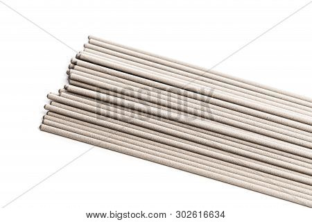 Electrodes For Welding Isolated On A White Background. Accessories Of Welder. - Image