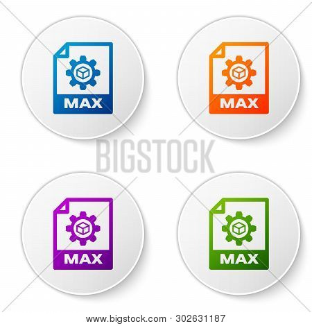 Color Max File Document Icon. Download Max Button Icon Isolated On White Background. Max File Symbol