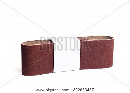 Grinding Strip Paper For Grinding Machine Isolated On White Background- Image