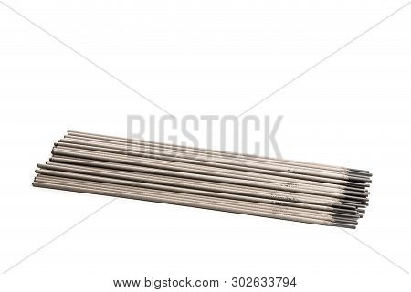 Electrodes For Welding Isolated On A White Background. Accessories Of Welder. - Image
