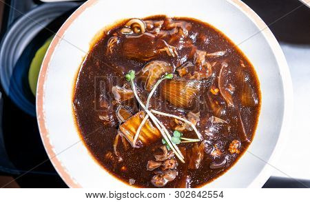 Jajangmyeon, Jjajangmyeon, Fried Sauce Noodle, Delicious Korean Traditional Noodles Cuisine With Kor
