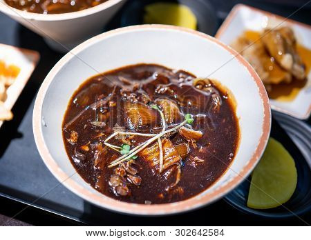 Jajangmyeon, Jjajangmyeon, Fried Sauce Noodle, Delicious Korean Traditional Noodles Cuisine With Kor