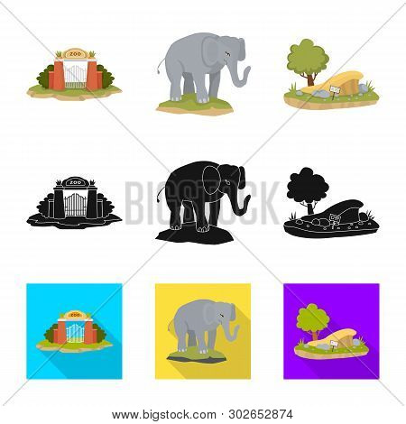 Vector Design Of Nature  And Fun  Sign. Set Of Nature  And Entertainment Vector Icon For Stock.
