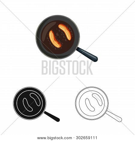 Vector Design Of Banana And Fried Logo. Set Of Banana And Fruit Stock Vector Illustration.