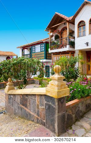 Tenza Colombia May 18 One Of The Colonial Houses Of Tenza Village In Northern Colombia Reminds The S