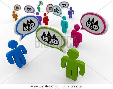 Water H20 Drinkable Clean Resource People Speech Bubbles 3d Illustration