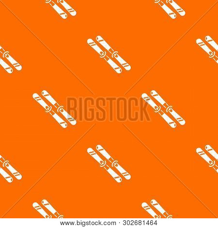 Skiing Pattern Vector Orange For Any Web Design Best
