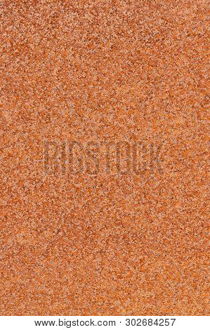 Close Up Macro View Of Flecked Old Rusty Metal Surface Orange And Yellow Color. Detailed Pattern Tex