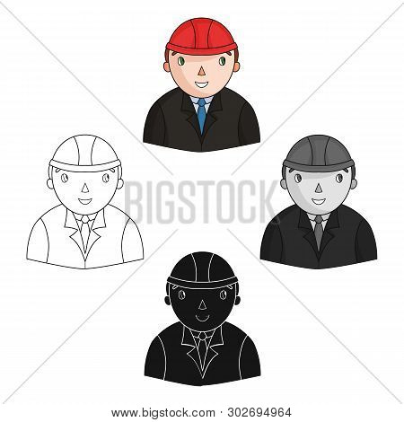 Architect Icon In Cartoon, Black Style Isolated On White Background. Architect Symbol Stock Vector I