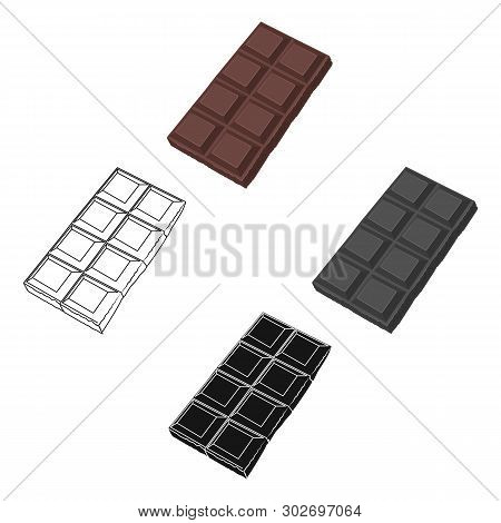 Chocolate Icon In Cartoon, Black Style Isolated On White Background. Chocolate Desserts Symbol Stock