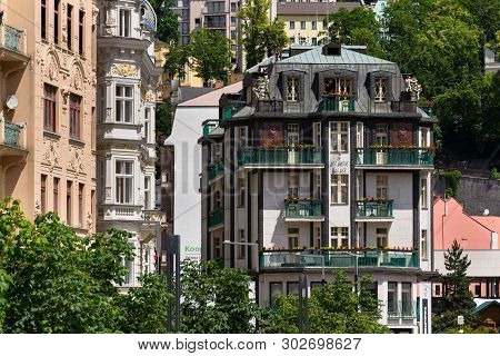 Spa Town Karlovy Vary, Street Architecture Detail, Czech Republic