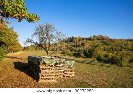 An image of a rural scenery with the Saint Remigius Chapel Germany