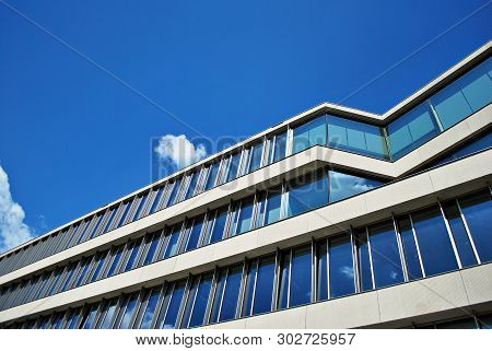 Modern Building.modern Office Building With Facade Of Glass