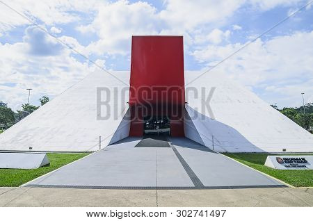 Sao Paulo Sp, Brazil - March 02, 2019: Ibirapuera Auditorium (auditorio Ibirapuera) By Oscar Niemeye