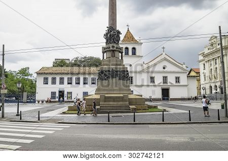 Sao Paulo Sp, Brazil - March 06, 2019: Monument Immortal Glory To The Founders Of Sao Paulo By Amade