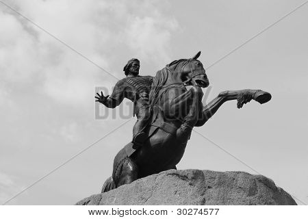 Statue des Reiters auf dem Pferd