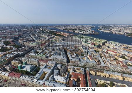 St. Petersburg From A Height. Palace District. Palace Square, Winter Palace (hermitage), Small Hermi
