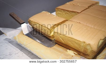 Taiwanese Castella Cake(fluff Egg Cake).it Is Taiwanese Dessert.