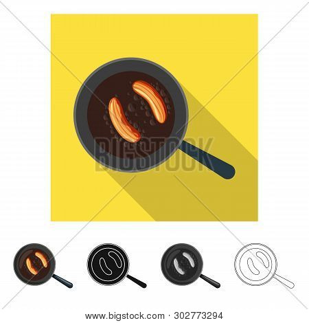 Vector Design Of Banana And Fried Icon. Set Of Banana And Fruit Stock Vector Illustration.