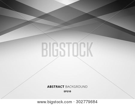 Abstract Technology Geometric White  And Gray Color Shiny Motion Background. Template With Header An