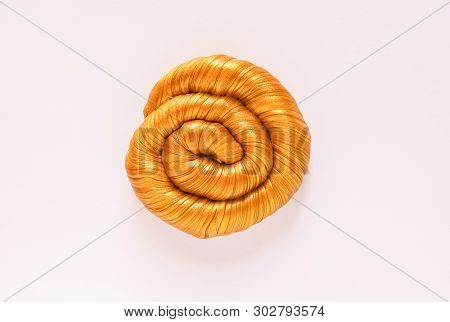 Golden Plasticine Soft Stretchable Texture. Anti-stress Toy For Kids Activities, Handmade, Fun.