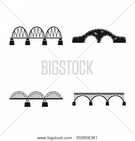 Vector Illustration Of Construct And Side Icon. Set Of Construct And Bridge Stock Vector Illustratio