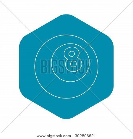 Snooker Eight Pool Icon. Outline Illustration Of Snooker Eight Pool Vector Icon For Web