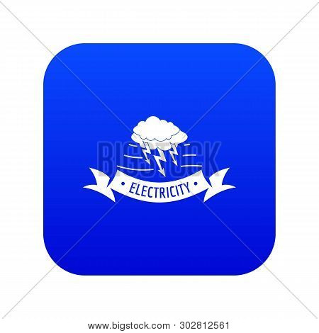 Wind Energy Icon Blue Vector Isolated On White Background
