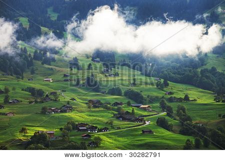 Dorf Grindelwald im Berner Oberland, Schweiz
