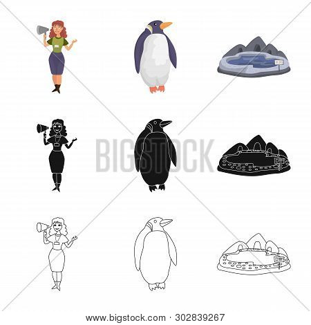 Vector Illustration Of Nature  And Fun  Sign. Set Of Nature  And Entertainment Stock Vector Illustra