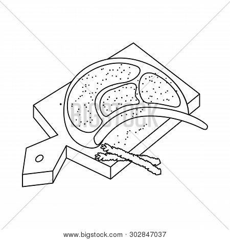 Vector Design Of Meat And Board Icon. Collection Of Meat And Restaurant Vector Icon For Stock.