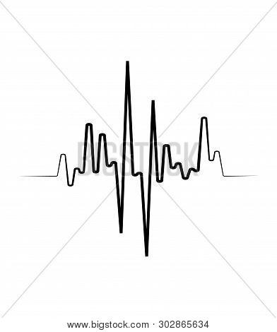 Black Audio Wave Symbol. Music Equalizer Element