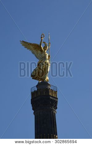 Berlin Victory Column Monument In Tiergarten Park