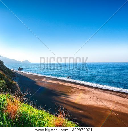 Fantastic View Of Beach Torre Conca (cape Rais Gerbi). Sunny Scene. Location Pollina. Tyrrhenian Sea