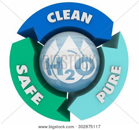 Water H20 Drinkable Clean Resource Safe Pure Process 3d Illustration