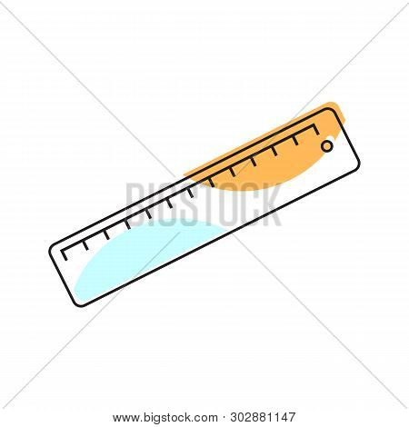 Vector Illustration. Ruller Icon. School Element For Design