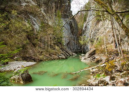 Gorges De La Jogne River Canyon In Broc, Switzerland