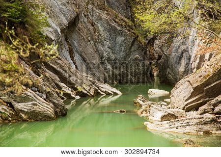 Gorges De La Jogne River Canyon In Broc, Switzerland