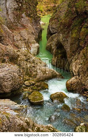 Gorges De La Jogne River Canyon In Broc, Switzerland