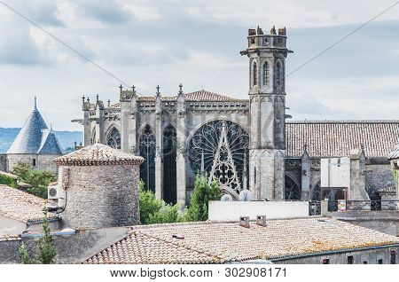 Ramparts Of The Medieval City Of Carcassonne In France
