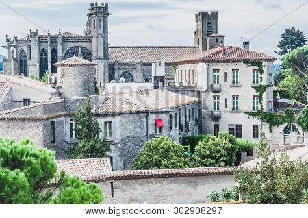 Ramparts Of The Medieval City Of Carcassonne In France