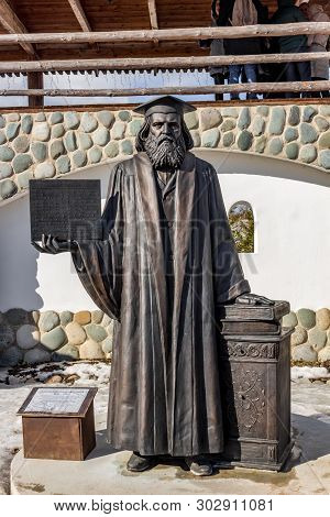 Kaluga Region, Russia - March 2019: Monument To Russian Scientist, Chemist, Physicist Dmitri Mendele