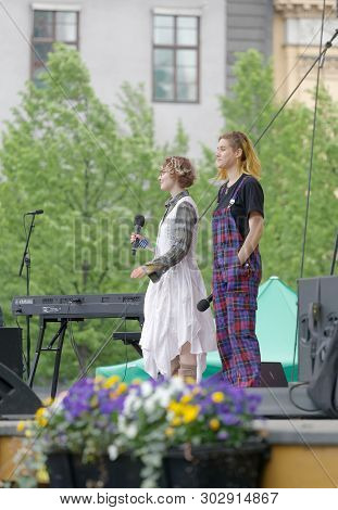 Stockholm, Sweden - May 24, 2019: Global Strike For Future, A Demonstration To Force The Heads Of St