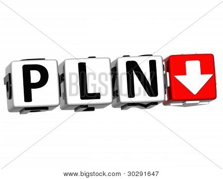 WÃ¤hrung Pln Tarif Konzept SchaltflÃ¤che Symbol auf weiÃŸem Hintergrund