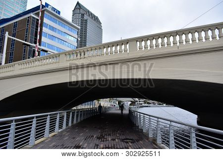 Tampa, Flordia, Usa - January 7, 2017: The Tampa Riverwalk