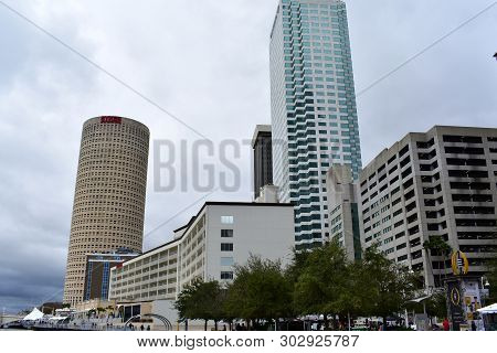 Tampa, Flordia, Usa - January 7, 2017: The Tampa Riverwalk