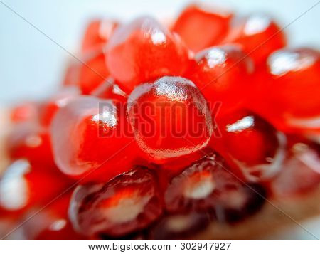 A Picture Of Pomegranate With Blur Background