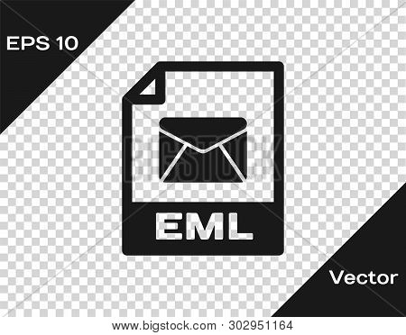 Grey Eml File Document Icon. Download Eml Button Icon Isolated On Transparent Background. Eml File S