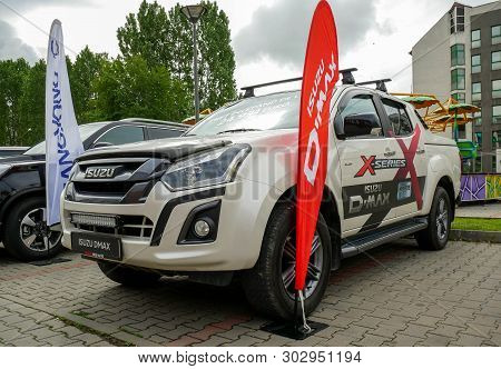 Miercurea Ciuc, Romania- May 25 2019: New Isuzu D-max Close Up Shot At Local Fair.